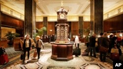 The lobby of New York's Waldorf Astoria hotel, Oct. 6, 2014.