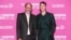 Director Luca Guadagnino, left, and actor Drew Starkey pose for photographers upon arrival at the premiere for the film "Queer" during the London Film Festival, Oct. 17, 2024, in London. (Scott A. Garfitt/Invision/AP)