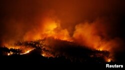 A forest fire is seen near Tojeira, Pedrogao Grande, in central Portugal, June 18, 2017. 