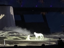 "Leila, the Land of Imagination," the grand finale of the Riyadh Season, told the story of a young girl who represented Saudi's new generation looking toward the future, in Saudi Arabia, Jan. 16, 2020. (Sabina Castelfranco/VOA)