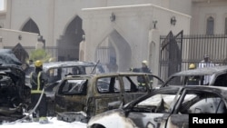 Dammamdagi Imom Husayn masjidi yonida portlash sodir etildi. 29-may, 2015-yil. 