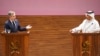 Američki državni sekretar Antony Blinken i katarski premijer i ministar vanjskih poslova Mohammed bin Abdulrahman Al Thani prisustvuju konferenciji za novinare u Dohi, Katar, 24. oktobra 2024. (Pool via AP)