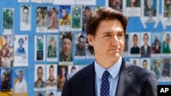 10일 우크라이나 수도 크이우(키예프)를 방문한 쥐스탱 트뤼도 캐나다 총리.