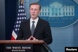 Penasihat Keamanan Nasional AS Jake Sullivan berbicara dalam konferensi pers di Gedung Putih di Washington, AS, 13 November 2023. (Foto: REUTERS/Leah Millis)