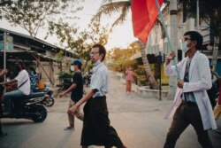 Ko Tayzar San during anti-coup protests in Mandalay, Myanmar, 2021. (Courtesy photo)