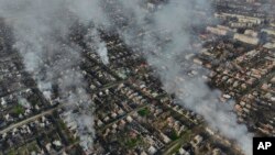 უკრაინის ქალაქი ბახმუტი რუსეთის იერიშების შემდეგ. 27 დეკემბერი, 2022 წ.