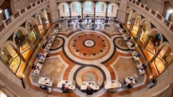 Observing social distancing, members of the Bavarian government attend the cabinet meeting on June 16, 2020 in Munich, southern Germany.