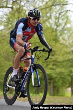 Jaco van Gass, a British veteran, races on his bike. Van Gass is completing in Race Across America to help raise funds and awareness for Help for Heroes. He said the group helps improve veterans’ homes by adding things like stair lifts. He said, “Whatever the individual needs, they can probably supply and help out financially to cover some of those costs.”