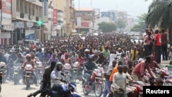 Manifestation contre l'ingérence du Rwanda dans la crise du Burundi, à Bujumbura, le 13 février 2016.
