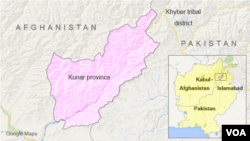 Map of Kunar province, Afghanistan