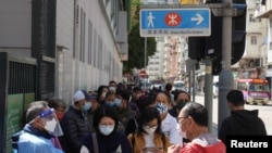 Makeshift testing centre for the coronavirus disease (COVID-19) following the outbreak in Hong Kong