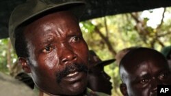 In this Nov. 12, 2006 file photo, the leader of the Lord's Resistance Army, Joseph Kony answers journalists' questions following a meeting with UN humanitarian chief Jan Egeland at Ri-Kwamba in southern Sudan.