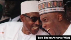 Shugaban Kasar Najeriya Muhammadu Buhari da Shugaban Majilisar Dattawa Sanata Bukola Saraki 