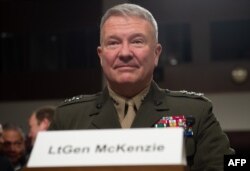FILE - Then-Lt. Gen. Kenneth F. McKenzie testifies during a Senate Armed Services Committee hearing on Capitol Hill in Washington, Dec. 4, 2018.