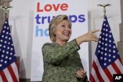 Hillary Clinton campaigning this week.