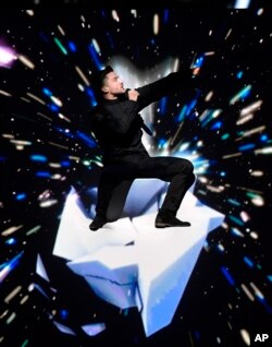 Russia's Sergey Lazarev performs the song "You Are the Only One" during the Eurovision song contest final in Stockholm, Sweden, May 14, 2016.