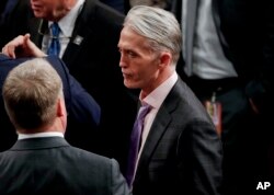 FILE - Rep. Trey Gowdy, R-SC., seen on the House floor for the arrival of President Donald Trump to addresses a joint session of Congress on Capitol Hill in Washington, Jan. 30, 2018.