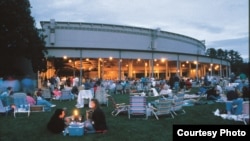 Tanglewood, summer home of the Boston Symphony, at dusk. (Stu Rosner)