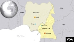 Peta wilayah Bamenda, Cameroon dan Enugu, Nigeria