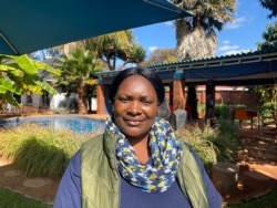 Chengetayi Nyamukapa, country coordinator for Friendship Bench, says due to COVID-19, the organization is now mainly doing online counseling. (Columbus Mavhunga/VOA)