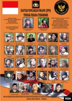 Daftar DPO Tindak Pidana Terorisme Kelompok Santoso (Foto: Dokumen Satgas Operasi Tinombala)