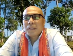 Sumarjono Saragih, Ketua Bidang Ketenagakerjaan Gabungan Pengusaha Kelapa Sawit Indonesia (GAPKI), dalam tangkapan layar. (Foto: VOA/Nurhadi)