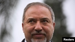 FILE - Israel's head of Yisrael Beitenu party Avigdor Lieberman, Feb. 23, 2015.
