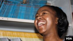 Teachers Tankiso Kgatla says her pupils' schoolwork has improved remarkably since their reading skills increased. (D. Taylor/VOA)