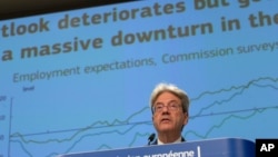 Komisioneri Evropian për Eknominë, Paolo Gentiloni, duke paraqitur për mediat parashikimin ekonomik të verës 2020