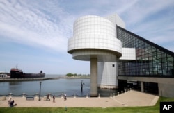FILE - The exterior of the Rock and Roll Hall of Fame in Cleveland, designed by architect I.M. Pei. Shown May 21, 2013.