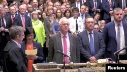 PMs vote on EU withdrawal agreement in the Parliament in London, Britain, March 29, 2019 in this image taken from video. 