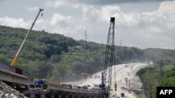 러시아 블라디보스토크의 도로 건설 현장. (자료사진)