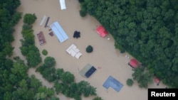 受到洪水灾害的肯塔基州部分地区。