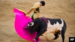 FILE - Bullfighter Victor Barrio performs during the San Isidro's fair at the Las Ventas Bullring in Madrid, May 16, 2011. Barrio was recently killed by a bull.