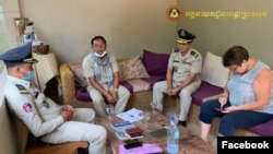 Staff at the General Department of Immigration conduct a routine check-in and documentation of foreigners staying in Siem Reap, Cambodia, on April 28, 2020. (Courtesy photo of GDI's Facebook page) 