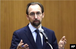 FILE - U.N. High Commissioner for Human Rights Zeid Ra’ad Al Hussein .