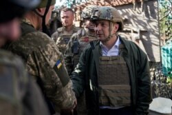 Ukraine's President Volodymyr Zelenskiy visits positions of armed forces in Donetsk region, Ukraine, Oct. 14, 2019.
