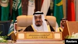 FILE - Saudi King Salman, shown at an Arab summit in Riyadh.