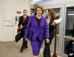 FILE - Senate Intelligence Committee Chair Sen. Dianne Feinstein, D-Calif.