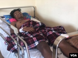 Pov Saroth is pictured at a hospital in Phnom Penh, Cambodia, January 27, 2019. (Sun Narin/VOA Khmer)