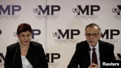 FILE - Commissioner of the International Commission Against Impunity in Guatemala (CICIG) Ivan Velasquez (R) and Guatemala's Attorney General Thelma Aldana, hold a news conference in Guatemala City, Guatemala, Aug. 24, 2017.