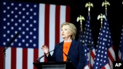 Kandidat Capres AS dari Partai Demokrat, Hillary Clinton di San Diego, California (2/6).