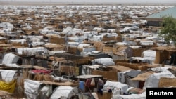 FILE - Huts and sheds are seen at the Gamboru/Ngala internally displaced persons (IDPs) camp in Borno, Nigeria