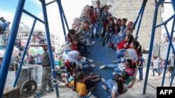 Anak-anak Suriah merayakan Idul Fitri tahun lalu di Idlib, Suriah utara (foto: dok). 