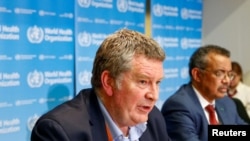 FILE - Executive Director of the World Health Organization's emergencies program Mike Ryan speaks at a news conference on the novel coronavirus in Geneva, Feb. 6, 2020. 