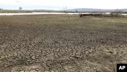 This photo taken March 12, 2020, near Rock Port, Missouri, shows once-productive farmland that was ruined after a Missouri River flood burst part of an earthen levee and covered the area in 2019. 
