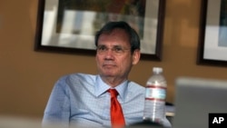 In this Wednesday, April 18, 2018 photo, Stewart Cohen, an attorney representing Rashon Nelson and Donte Robinson, said the men were illegally profiled during an interview with The Associated Press in Philadelphia. (AP Photo/Jacqueline Larma)