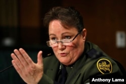 U.S. Border Patrol Chief Carla Provost testifies during a Senate Judiciary Border Security and Immigration Subcommittee hearing about the border, May 8, 2019, on Capitol Hill in Washington.