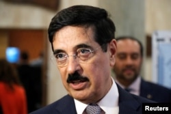 Hamad bin Abdulaziz al-Kawari, Qatar's candidate for the position of director-general of UNESCO, is seen at UNESCO headquarters in Paris, Oct. 11, 2017.
