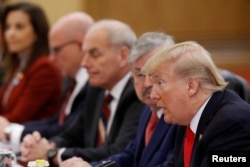 U.S. President Donald Trump and China's President Xi Jinping hold bilateral meetings at the Great Hall of the People in Beijing, Nov. 9, 2017.